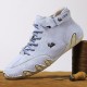 Men&#039;s Boots Handmade Shoes Comfort Shoes Hiking Walking Vintage Casual Outdoor Daily Leather Warm Height Increasing Comfortable Booties / Ankle Boots Lace-up Black White Blue Winter