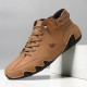 Men&#039;s Boots Handmade Shoes Comfort Shoes Hiking Walking Vintage Casual Outdoor Daily Leather Warm Height Increasing Comfortable Booties / Ankle Boots Lace-up Black White Blue Winter