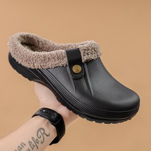 Men&#039;s Clogs &amp; Mules Slippers &amp; Flip-Flops Comfort Loafers Fleece Slippers Plush Slippers Memory Foam Slippers Walking Vintage Casual Outdoor Daily Leather Warm Height Increasing Comfortable Lace-up