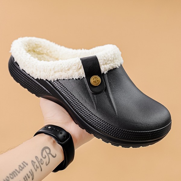 Men&#039;s Clogs &amp; Mules Slippers &amp; Flip-Flops Comfort Loafers Fleece Slippers Plush Slippers Memory Foam Slippers Walking Vintage Casual Outdoor Daily Leather Warm Height Increasing Comfortable Lace-up
