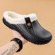 Men&#039;s Clogs &amp; Mules Slippers &amp; Flip-Flops Comfort Loafers Fleece Slippers Plush Slippers Memory Foam Slippers Walking Vintage Casual Outdoor Daily Leather Warm Height Increasing Comfortable Lace-up