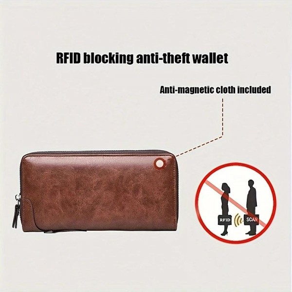 Men's Wallet PU Leather Shopping Daily Zipper Lightweight Durable Solid Color Dark Brown Black Brown Men's Wallet PU Leather Shopping Daily Zipper Lightweight Durable Solid Color Dark Brown Black Brown