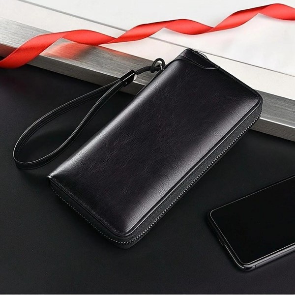 Men's Wallet PU Leather Shopping Daily Zipper Lightweight Durable Solid Color Dark Brown Black Brown Men's Wallet PU Leather Shopping Daily Zipper Lightweight Durable Solid Color Dark Brown Black Brown