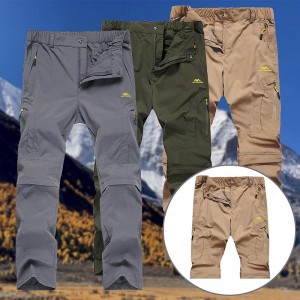 Men&#039;s Hunting Pants Hiking Pants Outdoor Pants Zipper Pocket Detachable Design Plain Waterproof UV Protection Outdoor Daily Streetwear Sports Fashion Black Army Green