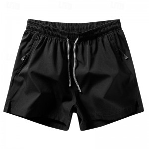 Men&#039;s Running Shorts Gym Shorts Pocket Drawstring Shorts Outdoor Sports &amp; Outdoor Athletic Quick Dry Lightweight Soft Marathon Running Workout Tailored Fit Sportswear Activewear Solid Colored Black