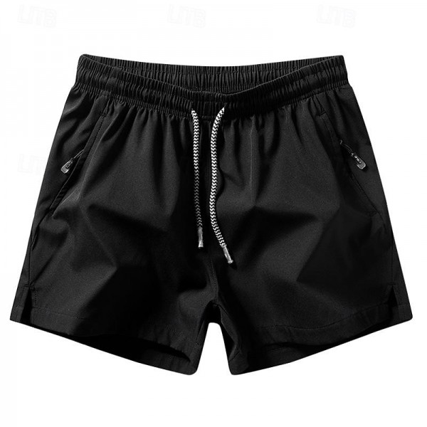 Men&#039;s Running Shorts Gym Shorts Pocket Drawstring Shorts Outdoor Sports &amp; Outdoor Athletic Quick Dry Lightweight Soft Marathon Running Workout Tailored Fit Sportswear Activewear Solid Colored Black