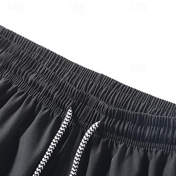 Men&#039;s Running Shorts Gym Shorts Pocket Drawstring Shorts Outdoor Sports &amp; Outdoor Athletic Quick Dry Lightweight Soft Marathon Running Workout Tailored Fit Sportswear Activewear Solid Colored Black