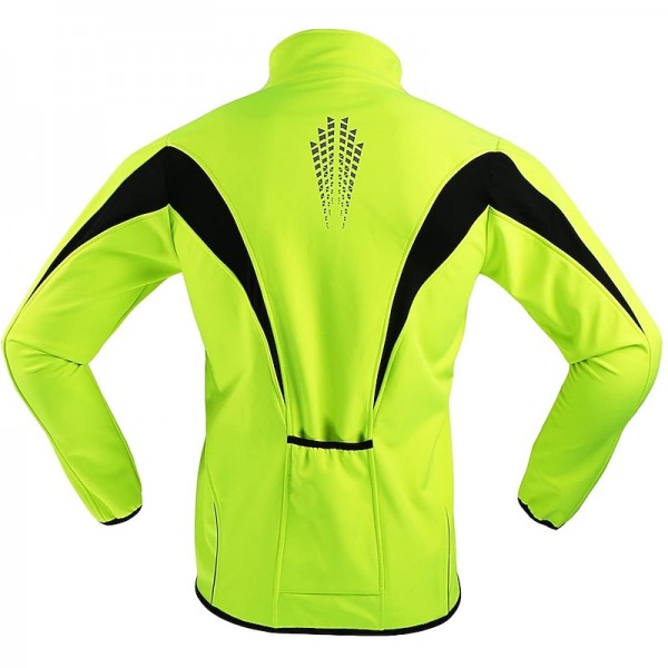 Arsuxeo Men&#039;s Cycling Jacket Bike Jacket Winter Softshell  Fleece Jacket Top Windproof Waterproof 15-k Thermal Warm up Breathable Stripe Reflective Polyester Spandex Winter Road Cycling Relaxed Fit