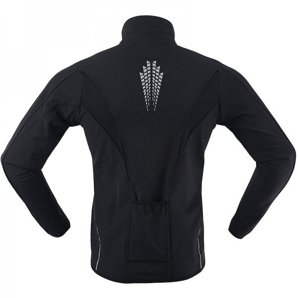 Arsuxeo Men&#039;s Cycling Jacket Bike Jacket Winter Softshell  Fleece Jacket Top Windproof Waterproof 15-k Thermal Warm up Breathable Stripe Reflective Polyester Spandex Winter Road Cycling Relaxed Fit