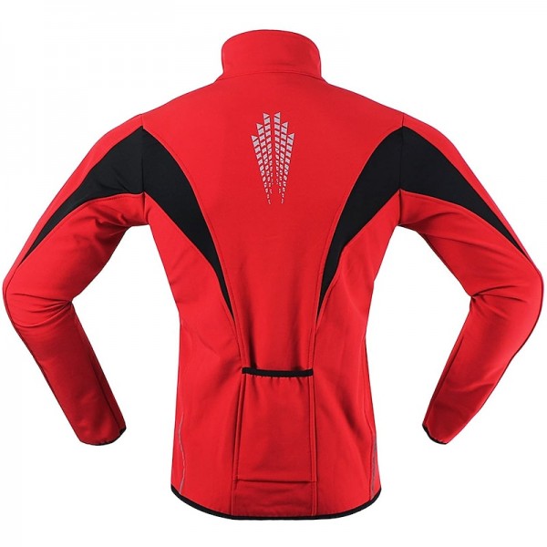 Arsuxeo Men&#039;s Cycling Jacket Bike Jacket Winter Softshell  Fleece Jacket Top Windproof Waterproof 15-k Thermal Warm up Breathable Stripe Reflective Polyester Spandex Winter Road Cycling Relaxed Fit