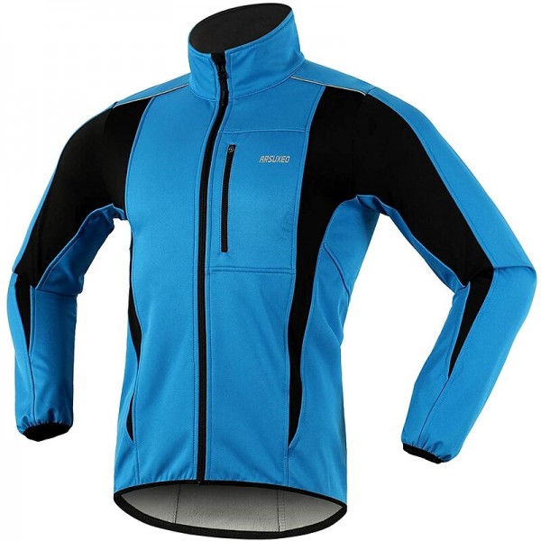 Arsuxeo Men&#039;s Cycling Jacket Bike Jacket Winter Softshell  Fleece Jacket Top Windproof Waterproof 15-k Thermal Warm up Breathable Stripe Reflective Polyester Spandex Winter Road Cycling Relaxed Fit