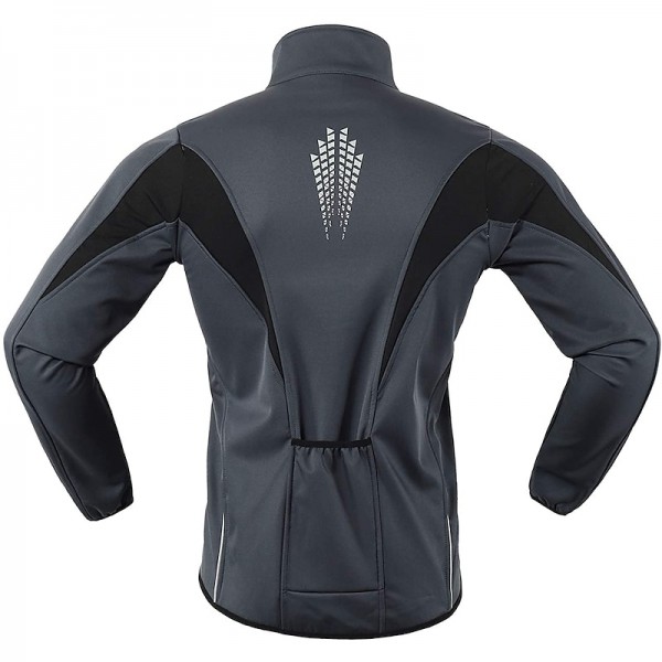 Arsuxeo Men&#039;s Cycling Jacket Bike Jacket Winter Softshell  Fleece Jacket Top Windproof Waterproof 15-k Thermal Warm up Breathable Stripe Reflective Polyester Spandex Winter Road Cycling Relaxed Fit