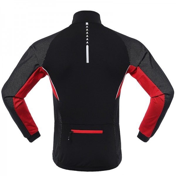 Arsuxeo Men&#039;s Cycling Jacket Bike Jacket Winter Softshell  Fleece Jacket Top Windproof Waterproof 15-k Thermal Warm up Breathable Stripe Reflective Polyester Spandex Winter Road Cycling Relaxed Fit