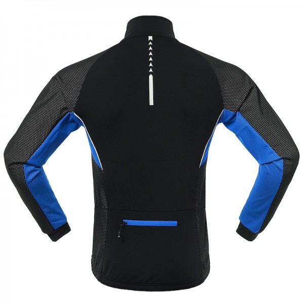 Arsuxeo Men&#039;s Cycling Jacket Bike Jacket Winter Softshell  Fleece Jacket Top Windproof Waterproof 15-k Thermal Warm up Breathable Stripe Reflective Polyester Spandex Winter Road Cycling Relaxed Fit