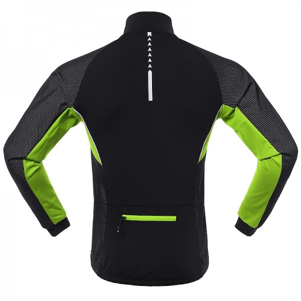 Arsuxeo Men&#039;s Cycling Jacket Bike Jacket Winter Softshell  Fleece Jacket Top Windproof Waterproof 15-k Thermal Warm up Breathable Stripe Reflective Polyester Spandex Winter Road Cycling Relaxed Fit