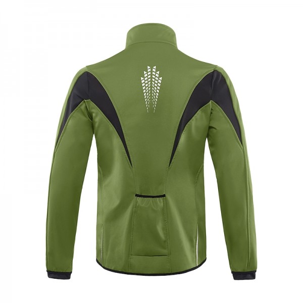Arsuxeo Men&#039;s Cycling Jacket Bike Jacket Winter Softshell  Fleece Jacket Top Windproof Waterproof 15-k Thermal Warm up Breathable Stripe Reflective Polyester Spandex Winter Road Cycling Relaxed Fit