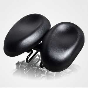 Acacia Bike Saddle / Bike Seat Ergonomical Dual Pad Adjustable Extra Wide / Extra Large Double Noseless PU Leather High-Density Foam PVC Cycling Road Bike Mountain Bike MTB Black