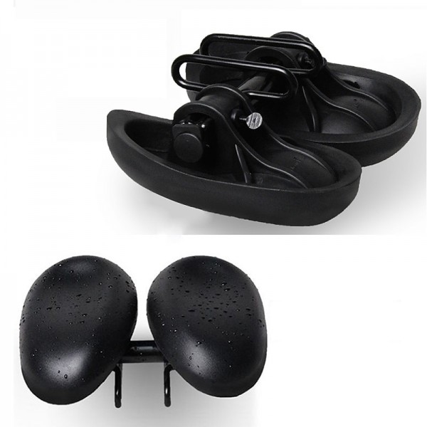 Acacia Bike Saddle / Bike Seat Ergonomical Dual Pad Adjustable Extra Wide / Extra Large Double Noseless PU Leather High-Density Foam PVC Cycling Road Bike Mountain Bike MTB Black Acacia Bike Saddle / Bike Seat Ergonomical Dual Pad Adjustable Extra Wide / Extra Large Double Noseless PU Leather High-Density Foam PVC Cycling Road Bike Mountain Bike MTB Black
