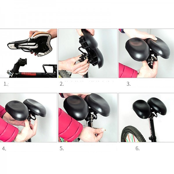 Acacia Bike Saddle / Bike Seat Ergonomical Dual Pad Adjustable Extra Wide / Extra Large Double Noseless PU Leather High-Density Foam PVC Cycling Road Bike Mountain Bike MTB Black Acacia Bike Saddle / Bike Seat Ergonomical Dual Pad Adjustable Extra Wide / Extra Large Double Noseless PU Leather High-Density Foam PVC Cycling Road Bike Mountain Bike MTB Black