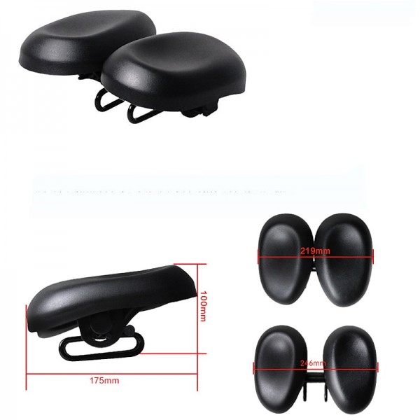 Acacia Bike Saddle / Bike Seat Ergonomical Dual Pad Adjustable Extra Wide / Extra Large Double Noseless PU Leather High-Density Foam PVC Cycling Road Bike Mountain Bike MTB Black Acacia Bike Saddle / Bike Seat Ergonomical Dual Pad Adjustable Extra Wide / Extra Large Double Noseless PU Leather High-Density Foam PVC Cycling Road Bike Mountain Bike MTB Black