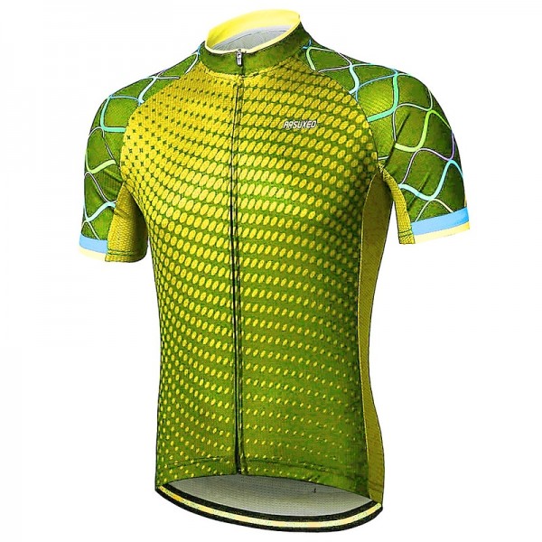 Arsuxeo Men's Cycling Jersey Short Sleeve Bike Jersey with 3 Rear Pockets Mountain Bike MTB Road Bike Cycling Sunscreen Breathability Reflective Strips Back Pocket Navy Yellow Red Gradient Polyester Arsuxeo Men's Cycling Jersey Short Sleeve Bike Jersey with 3 Rear Pockets Mountain Bike MTB Road Bike Cycling Sunscreen Breathability Reflective Strips Back Pocket Navy Yellow Red Gradient Polyester