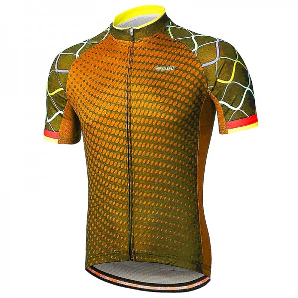 Arsuxeo Men's Cycling Jersey Short Sleeve Bike Jersey with 3 Rear Pockets Mountain Bike MTB Road Bike Cycling Sunscreen Breathability Reflective Strips Back Pocket Navy Yellow Red Gradient Polyester Arsuxeo Men's Cycling Jersey Short Sleeve Bike Jersey with 3 Rear Pockets Mountain Bike MTB Road Bike Cycling Sunscreen Breathability Reflective Strips Back Pocket Navy Yellow Red Gradient Polyester