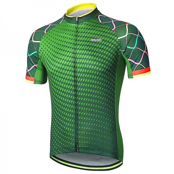 Arsuxeo Men's Cycling Jersey Short Sleeve Bike Jersey with 3 Rear Pockets Mountain Bike MTB Road Bike Cycling Sunscreen Breathability Reflective Strips Back Pocket Navy Yellow Red Gradient Polyester Arsuxeo Men's Cycling Jersey Short Sleeve Bike Jersey with 3 Rear Pockets Mountain Bike MTB Road Bike Cycling Sunscreen Breathability Reflective Strips Back Pocket Navy Yellow Red Gradient Polyester