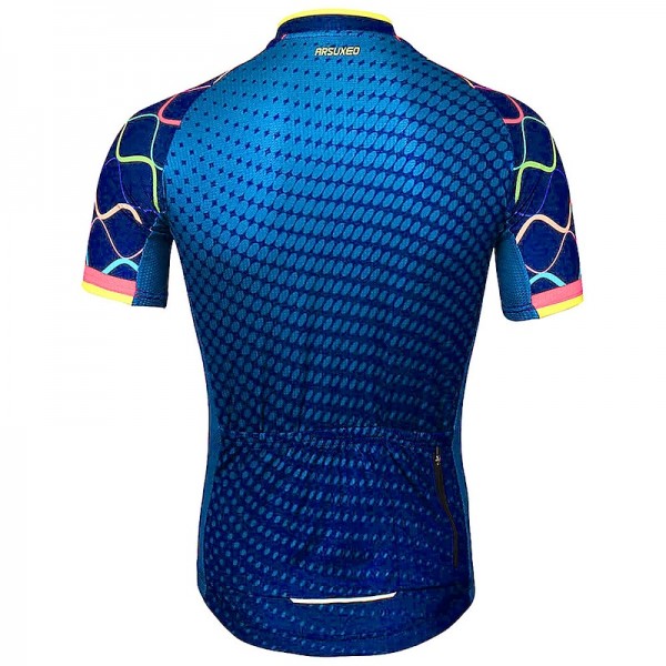 Arsuxeo Men's Cycling Jersey Short Sleeve Bike Jersey with 3 Rear Pockets Mountain Bike MTB Road Bike Cycling Sunscreen Breathability Reflective Strips Back Pocket Navy Yellow Red Gradient Polyester Arsuxeo Men's Cycling Jersey Short Sleeve Bike Jersey with 3 Rear Pockets Mountain Bike MTB Road Bike Cycling Sunscreen Breathability Reflective Strips Back Pocket Navy Yellow Red Gradient Polyester