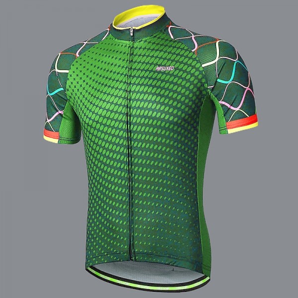 Arsuxeo Men's Cycling Jersey Short Sleeve Bike Jersey with 3 Rear Pockets Mountain Bike MTB Road Bike Cycling Sunscreen Breathability Reflective Strips Back Pocket Navy Yellow Red Gradient Polyester Arsuxeo Men's Cycling Jersey Short Sleeve Bike Jersey with 3 Rear Pockets Mountain Bike MTB Road Bike Cycling Sunscreen Breathability Reflective Strips Back Pocket Navy Yellow Red Gradient Polyester