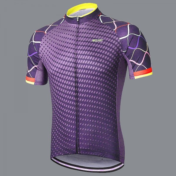 Arsuxeo Men's Cycling Jersey Short Sleeve Bike Jersey with 3 Rear Pockets Mountain Bike MTB Road Bike Cycling Sunscreen Breathability Reflective Strips Back Pocket Navy Yellow Red Gradient Polyester Arsuxeo Men's Cycling Jersey Short Sleeve Bike Jersey with 3 Rear Pockets Mountain Bike MTB Road Bike Cycling Sunscreen Breathability Reflective Strips Back Pocket Navy Yellow Red Gradient Polyester