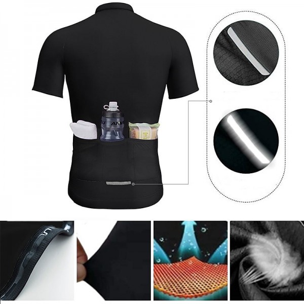 Arsuxeo Men's Long Sleeve Cycling Jersey Downhill Jersey 4 pockets Summer Polyester Green White Dark Gray Solid Color Bike Jersey Mountain Bike MTB Road Bike Breathable Quick Dry Reflective Strips Arsuxeo Men's Long Sleeve Cycling Jersey Downhill Jersey 4 pockets Summer Polyester Green White Dark Gray Solid Color Bike Jersey Mountain Bike MTB Road Bike Breathable Quick Dry Reflective Strips