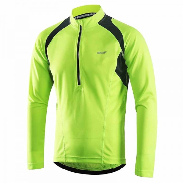 Arsuxeo Men's Long Sleeve Cycling Jersey Downhill Jersey 4 pockets Summer Polyester Green White Dark Gray Solid Color Bike Jersey Mountain Bike MTB Road Bike Breathable Quick Dry Reflective Strips Arsuxeo Men's Long Sleeve Cycling Jersey Downhill Jersey 4 pockets Summer Polyester Green White Dark Gray Solid Color Bike Jersey Mountain Bike MTB Road Bike Breathable Quick Dry Reflective Strips