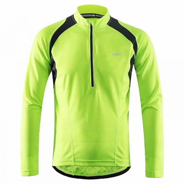 Arsuxeo Men's Long Sleeve Cycling Jersey Downhill Jersey 4 pockets Summer Polyester Green White Dark Gray Solid Color Bike Jersey Mountain Bike MTB Road Bike Breathable Quick Dry Reflective Strips Arsuxeo Men's Long Sleeve Cycling Jersey Downhill Jersey 4 pockets Summer Polyester Green White Dark Gray Solid Color Bike Jersey Mountain Bike MTB Road Bike Breathable Quick Dry Reflective Strips