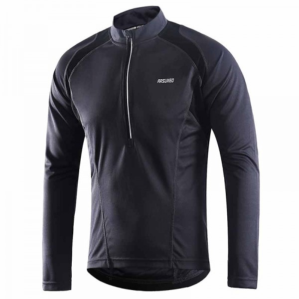 Arsuxeo Men's Long Sleeve Cycling Jersey Downhill Jersey 4 pockets Summer Polyester Green White Dark Gray Solid Color Bike Jersey Mountain Bike MTB Road Bike Breathable Quick Dry Reflective Strips Arsuxeo Men's Long Sleeve Cycling Jersey Downhill Jersey 4 pockets Summer Polyester Green White Dark Gray Solid Color Bike Jersey Mountain Bike MTB Road Bike Breathable Quick Dry Reflective Strips