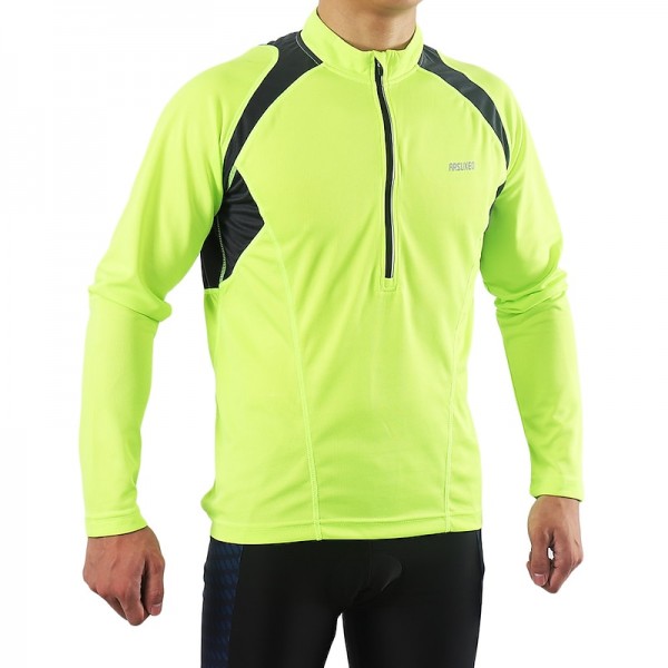 Arsuxeo Men's Long Sleeve Cycling Jersey Downhill Jersey 4 pockets Summer Polyester Green White Dark Gray Solid Color Bike Jersey Mountain Bike MTB Road Bike Breathable Quick Dry Reflective Strips Arsuxeo Men's Long Sleeve Cycling Jersey Downhill Jersey 4 pockets Summer Polyester Green White Dark Gray Solid Color Bike Jersey Mountain Bike MTB Road Bike Breathable Quick Dry Reflective Strips