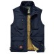Men&#039;s Hiking Fleece Vest / Gilet Fishing Vest Winter Fleece Jacket Top Outdoor Work Vest Casual Lightweight Multi Pockets Windproof Travel Cargo Safari Photo Vest Wear Resistance Warm Waistcoat