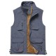 Men&#039;s Hiking Fleece Vest / Gilet Fishing Vest Winter Fleece Jacket Top Outdoor Work Vest Casual Lightweight Multi Pockets Windproof Travel Cargo Safari Photo Vest Wear Resistance Warm Waistcoat