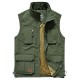 Men&#039;s Hiking Fleece Vest / Gilet Fishing Vest Winter Fleece Jacket Top Outdoor Work Vest Casual Lightweight Multi Pockets Windproof Travel Cargo Safari Photo Vest Wear Resistance Warm Waistcoat