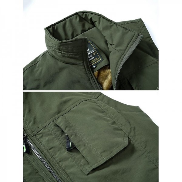 Men&#039;s Hiking Fleece Vest / Gilet Fishing Vest Winter Fleece Jacket Top Outdoor Work Vest Casual Lightweight Multi Pockets Windproof Travel Cargo Safari Photo Vest Wear Resistance Warm Waistcoat