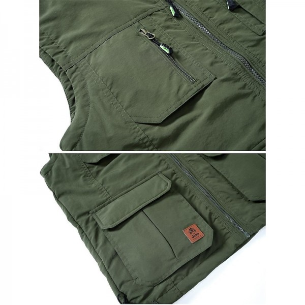 Men&#039;s Hiking Fleece Vest / Gilet Fishing Vest Winter Fleece Jacket Top Outdoor Work Vest Casual Lightweight Multi Pockets Windproof Travel Cargo Safari Photo Vest Wear Resistance Warm Waistcoat