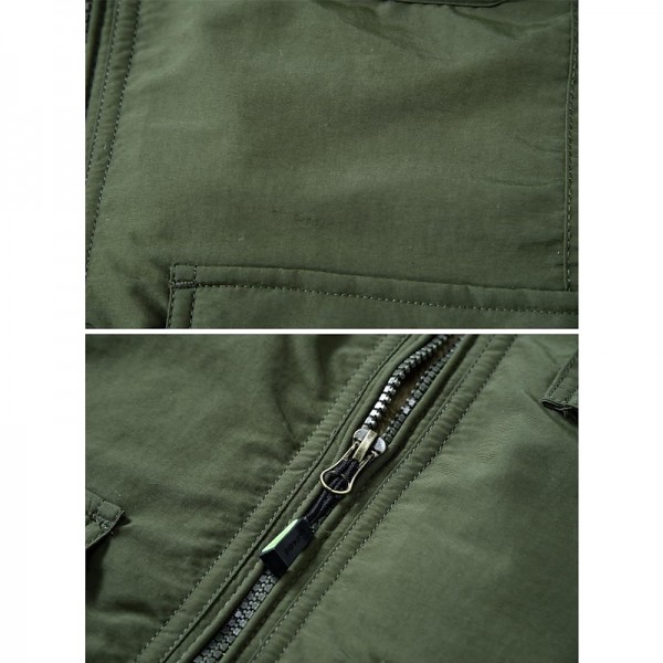 Men&#039;s Hiking Fleece Vest / Gilet Fishing Vest Winter Fleece Jacket Top Outdoor Work Vest Casual Lightweight Multi Pockets Windproof Travel Cargo Safari Photo Vest Wear Resistance Warm Waistcoat