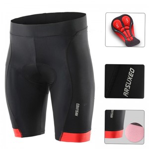 Arsuxeo Men&#039;s Bike Shorts Cycling Padded Shorts Bike Shorts Padded Shorts / Chamois Mountain Bike MTB Road Bike Cycling Sports Black Black Red Breathable Quick Dry Moisture Wicking Spandex Clothing