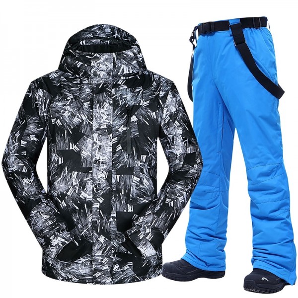 MUTUSNOW Men's Ski Jacket with Bib Pants Ski Suit Outdoor Winter Thermal Warm Waterproof Windproof Breathable Detachable Hood Snow Suit Clothing Suit for Skiing Snowboarding Winter Sports MUTUSNOW Men's Ski Jacket with Bib Pants Ski Suit Outdoor Winter Thermal Warm Waterproof Windproof Breathable Detachable Hood Snow Suit Clothing Suit for Skiing Snowboarding Winter Sports