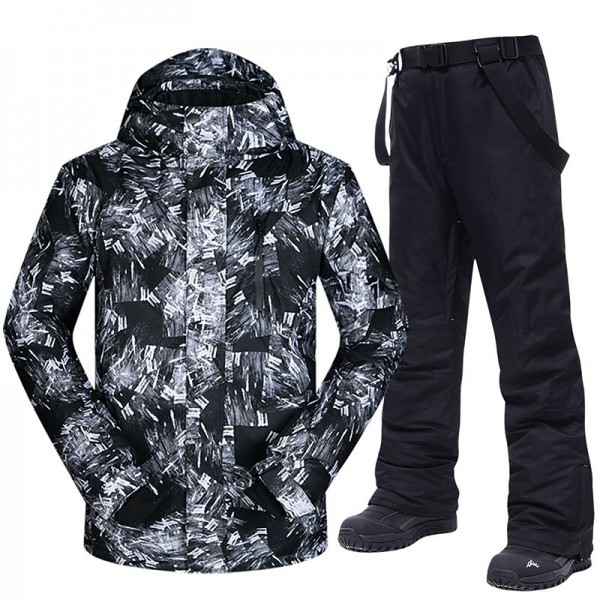 MUTUSNOW Men's Ski Jacket with Bib Pants Ski Suit Outdoor Winter Thermal Warm Waterproof Windproof Breathable Detachable Hood Snow Suit Clothing Suit for Skiing Snowboarding Winter Sports MUTUSNOW Men's Ski Jacket with Bib Pants Ski Suit Outdoor Winter Thermal Warm Waterproof Windproof Breathable Detachable Hood Snow Suit Clothing Suit for Skiing Snowboarding Winter Sports