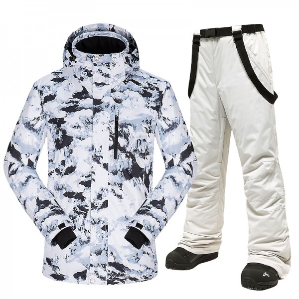 MUTUSNOW Men's Ski Jacket with Bib Pants Ski Suit Outdoor Winter Thermal Warm Waterproof Windproof Breathable Detachable Hood Snow Suit Clothing Suit for Skiing Snowboarding Winter Sports MUTUSNOW Men's Ski Jacket with Bib Pants Ski Suit Outdoor Winter Thermal Warm Waterproof Windproof Breathable Detachable Hood Snow Suit Clothing Suit for Skiing Snowboarding Winter Sports