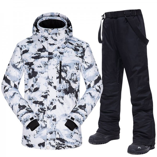 MUTUSNOW Men's Ski Jacket with Bib Pants Ski Suit Outdoor Winter Thermal Warm Waterproof Windproof Breathable Detachable Hood Snow Suit Clothing Suit for Skiing Snowboarding Winter Sports MUTUSNOW Men's Ski Jacket with Bib Pants Ski Suit Outdoor Winter Thermal Warm Waterproof Windproof Breathable Detachable Hood Snow Suit Clothing Suit for Skiing Snowboarding Winter Sports
