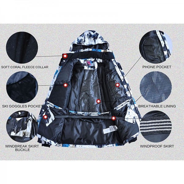 MUTUSNOW Men's Ski Jacket with Bib Pants Ski Suit Outdoor Winter Thermal Warm Waterproof Windproof Breathable Snow Suit Clothing Suit for Skiing Snowboarding Winter Sports MUTUSNOW Men's Ski Jacket with Bib Pants Ski Suit Outdoor Winter Thermal Warm Waterproof Windproof Breathable Snow Suit Clothing Suit for Skiing Snowboarding Winter Sports
