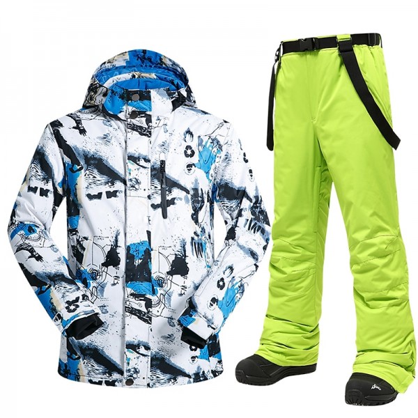 MUTUSNOW Men's Ski Jacket with Bib Pants Ski Suit Outdoor Winter Thermal Warm Waterproof Windproof Breathable Snow Suit Clothing Suit for Skiing Snowboarding Winter Sports MUTUSNOW Men's Ski Jacket with Bib Pants Ski Suit Outdoor Winter Thermal Warm Waterproof Windproof Breathable Snow Suit Clothing Suit for Skiing Snowboarding Winter Sports