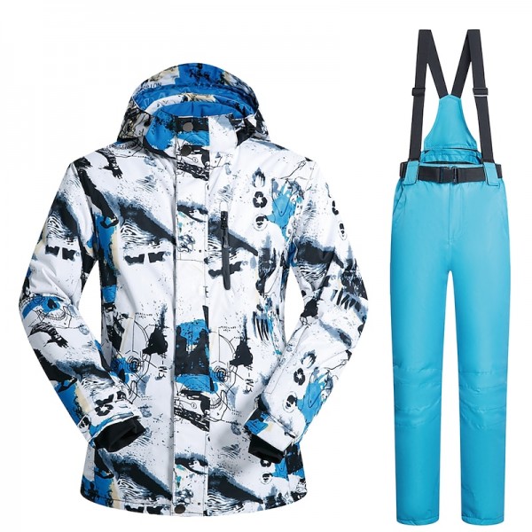 MUTUSNOW Men's Ski Jacket with Bib Pants Ski Suit Outdoor Winter Thermal Warm Waterproof Windproof Breathable Snow Suit Clothing Suit for Skiing Snowboarding Winter Sports MUTUSNOW Men's Ski Jacket with Bib Pants Ski Suit Outdoor Winter Thermal Warm Waterproof Windproof Breathable Snow Suit Clothing Suit for Skiing Snowboarding Winter Sports
