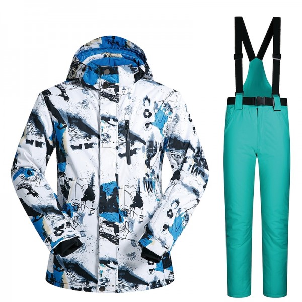 MUTUSNOW Men's Ski Jacket with Bib Pants Ski Suit Outdoor Winter Thermal Warm Waterproof Windproof Breathable Snow Suit Clothing Suit for Skiing Snowboarding Winter Sports MUTUSNOW Men's Ski Jacket with Bib Pants Ski Suit Outdoor Winter Thermal Warm Waterproof Windproof Breathable Snow Suit Clothing Suit for Skiing Snowboarding Winter Sports